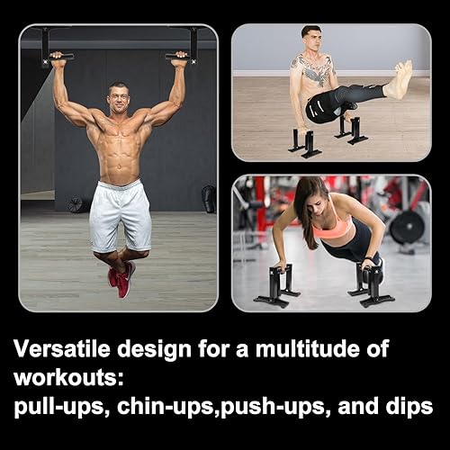 Miniatura 4 de Barra de dominadas mejorada para puerta, asas de barra de dominadas portátiles de entrenamiento de fuerza, equipo multifuncional para gimnasio en