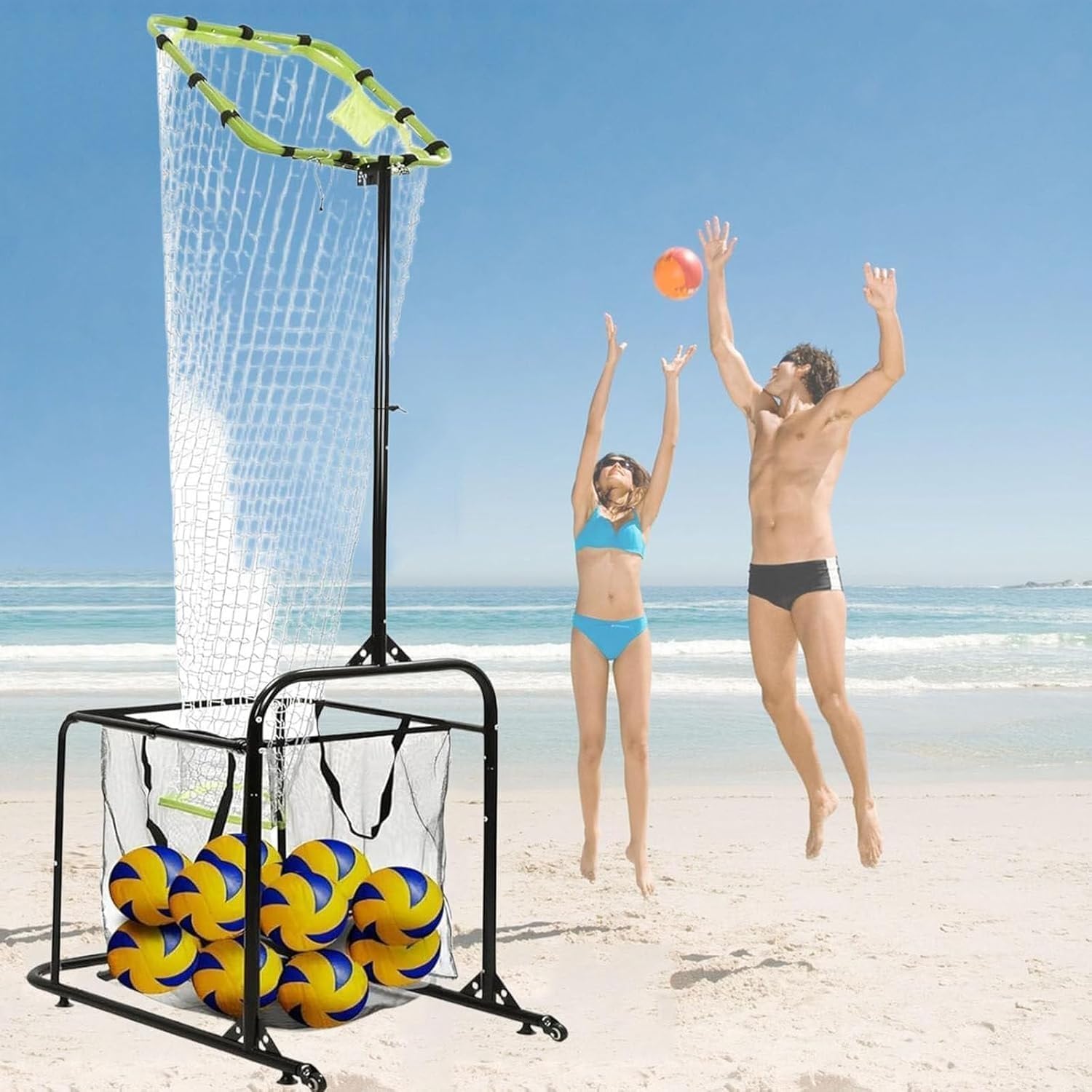 Pro Volleyball Setter Training Equipment, Spike Trainer,Adjustable Height and Angle,for Indoor and Outdoor Serving Spiking