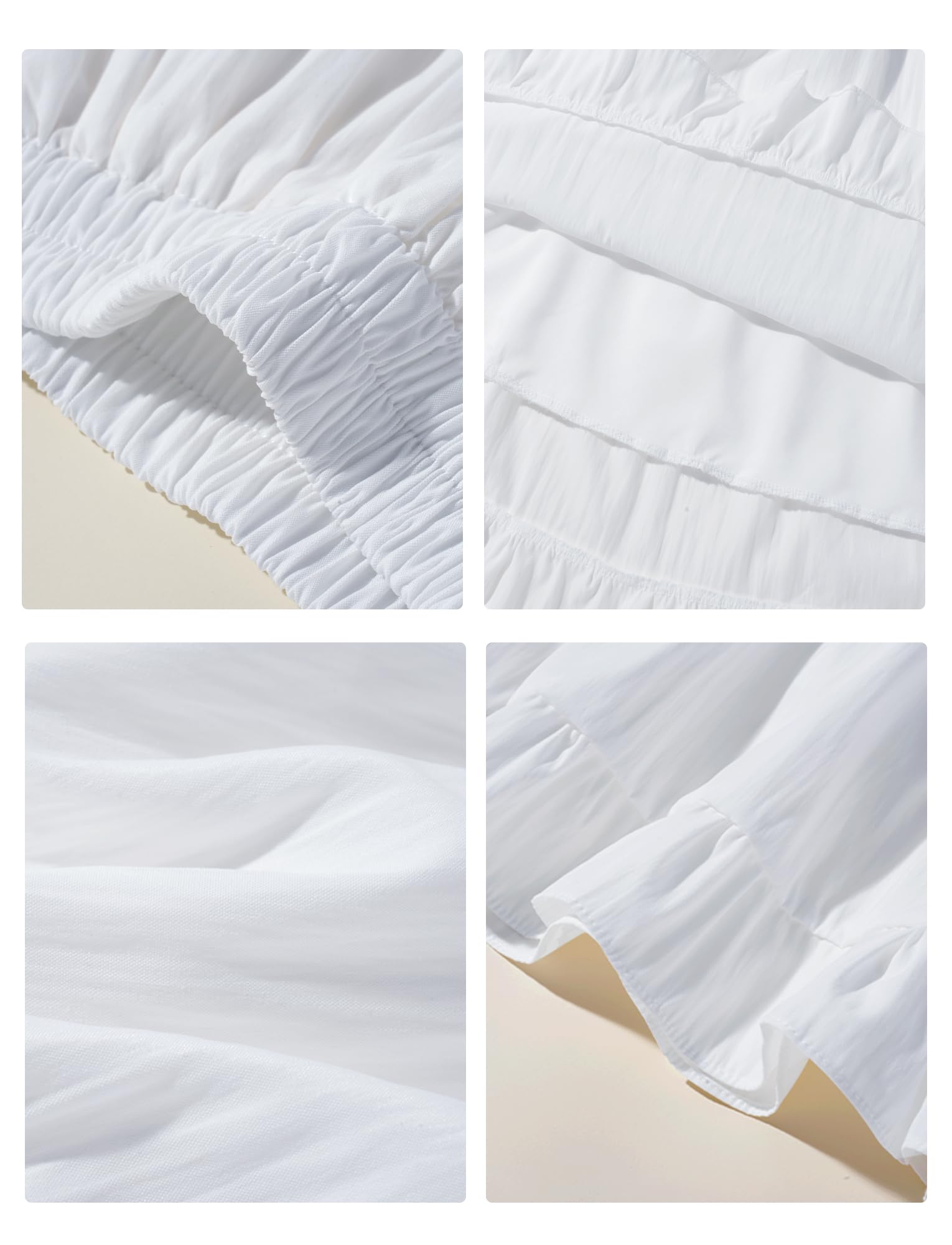 SEAUR Jupe Longue Fille Taille Élastique Élégante Maxi Jupe à Volants D'été Couleur Unie Enfant 130-165=(122-164 UE)