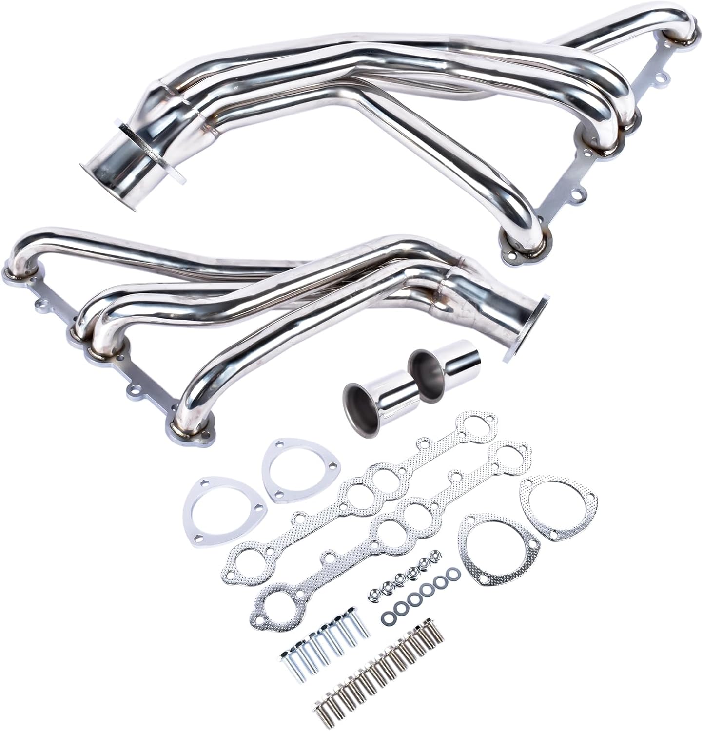 Stainless Long Tube Manifold Replacement for Chevy GMC Pickup Suburban Truck Small Block 1966-1987 C10 C20 C30 K10 K20 K30 305 5.0L/327 5.3L/350 5.7L