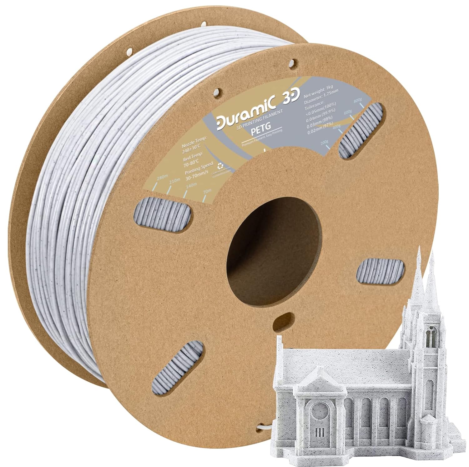 PETG Black and PETG Marble Bundle, 3D Printing Filament 1kg Spool(2.2lbs), Black Filament 1.75mm Dimensional Accuracy +/- 0.05 mm Non-Tangling Non-Clogging Non-Stringing