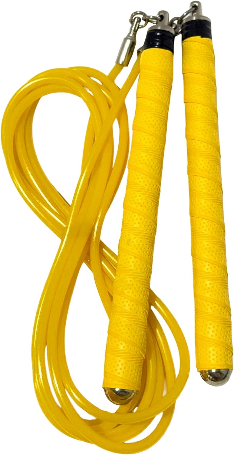 Buddy Lee Ninja Warrior Jump Rope – Adjustable Speed Rope for Fitness, HIIT, CrossFit & Boxing – Tangle-Free with Precision Ball Bearings – Durable, Lightweight & Ergonomic Handles (Yellow)