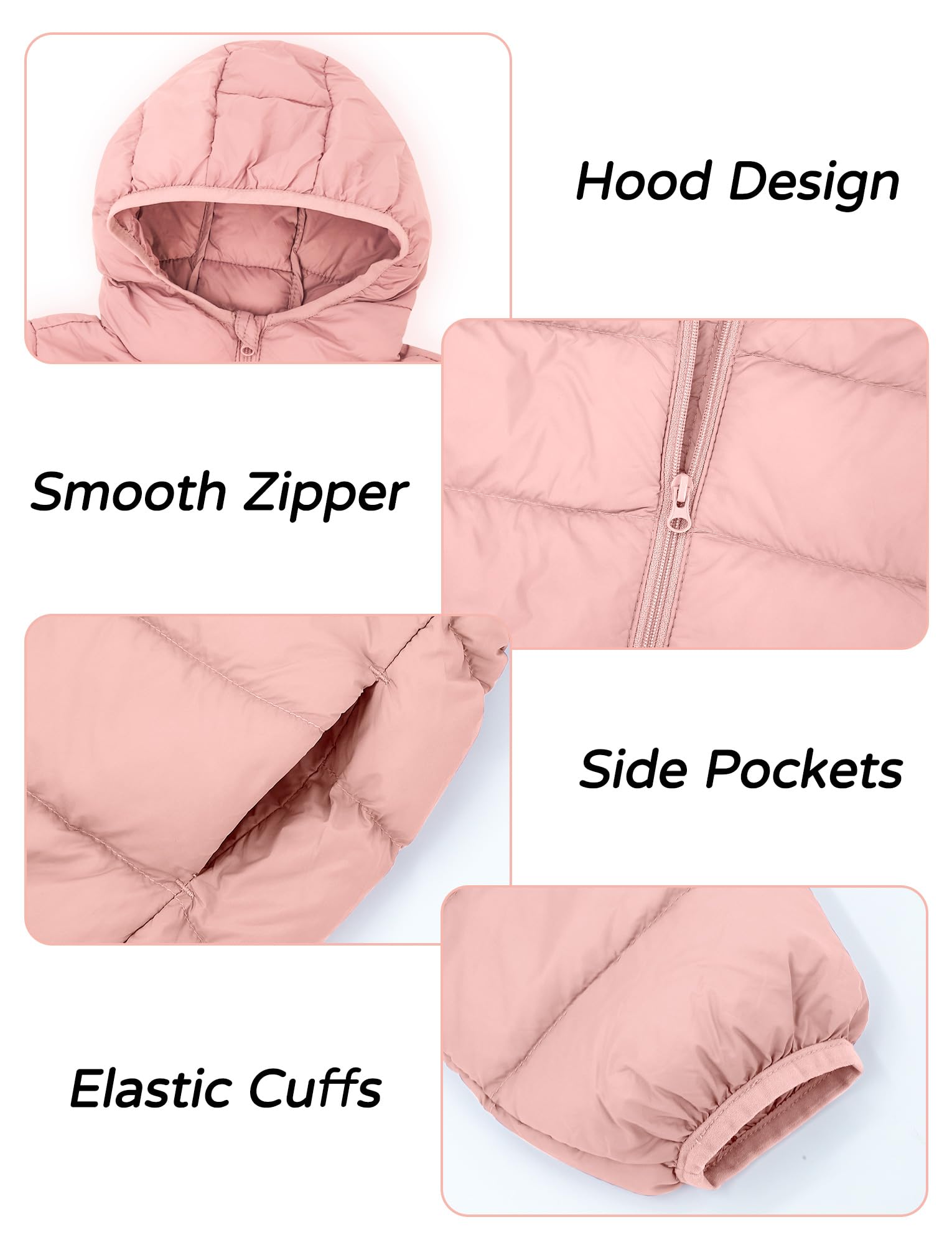 Kinder Junge Mädchen Winter Leichte Warme Steppjacke mit Kapuze Ultraleichte Winddicht Daunenjacke Herbst Winterjacke für 2-12 Jahre