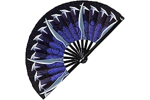 Blue Female Ninja Fan Folding War Fans For Cool Cosplay