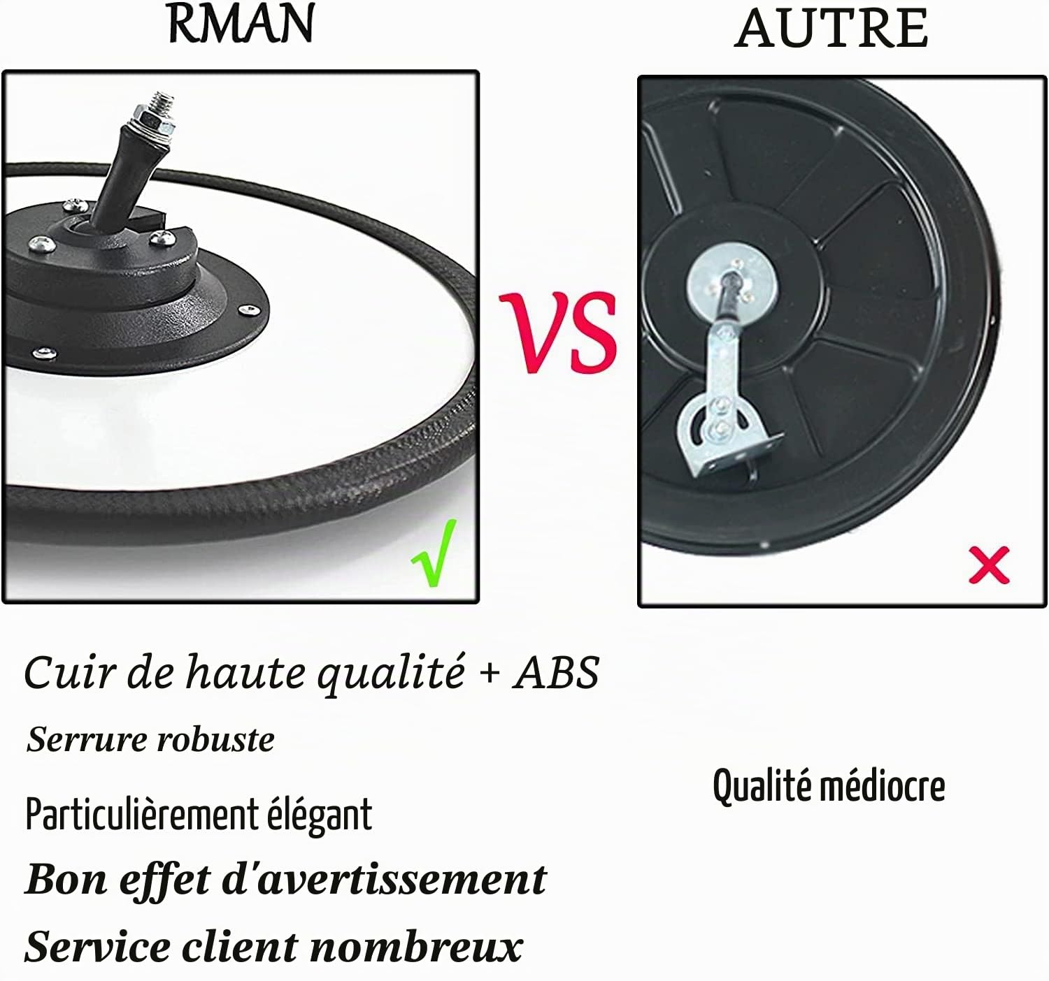 RMAN Rétroviseur convexe panoramique - Miroir de sécurité convexe - Pour allées, entrepôts et garage - Diamètre : 30 cm - Résistant aux intempéries - Avec support mural - Noir