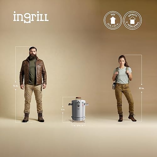 Miniatura 3 de Parrillas de carbón - Mini 6 libras - Parrilla ahumadora ultraportátil de acero inoxidable 3 en 1 para exteriores, camping y barbacoa en casa,