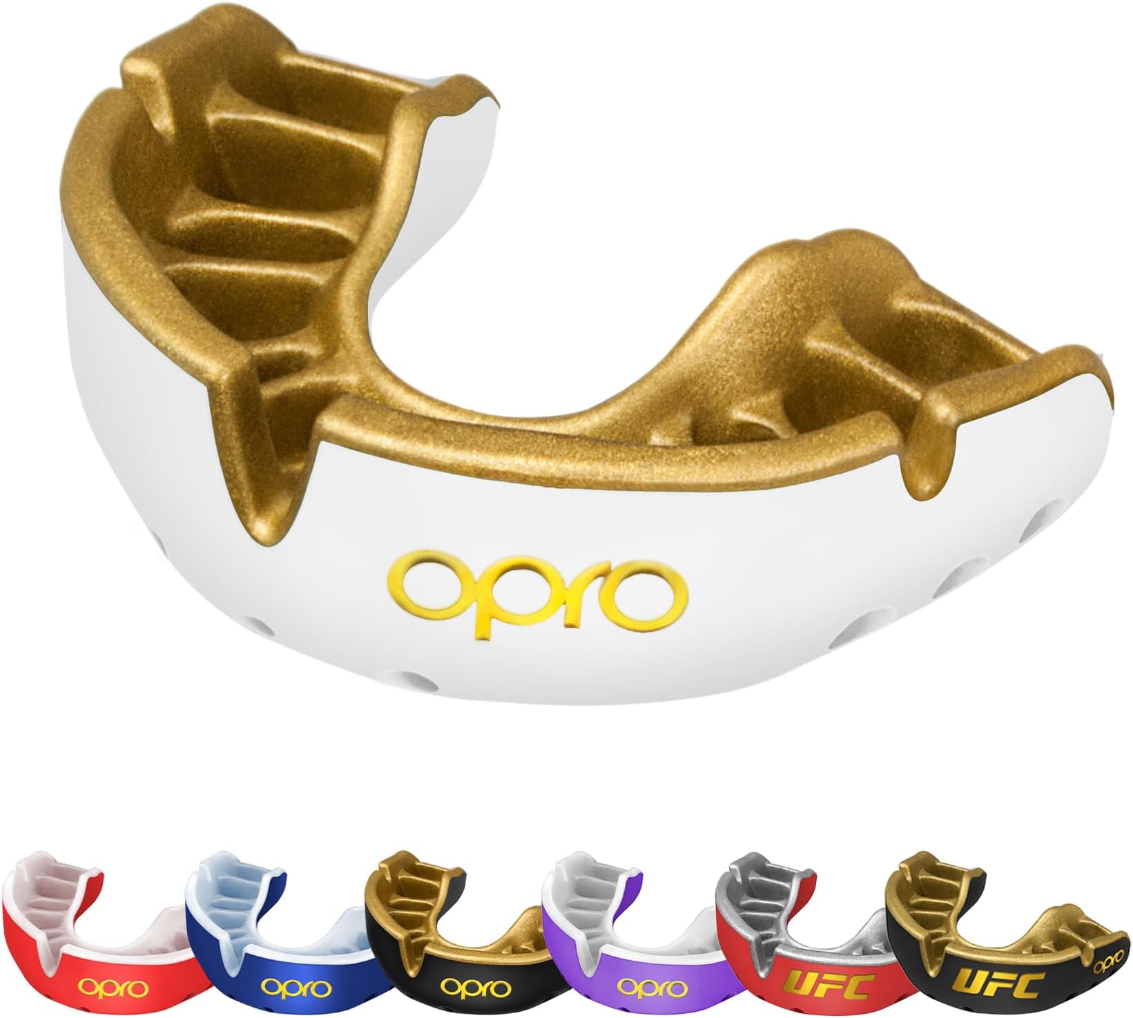 Gold Level Mouthguard Premium Fit – Gum Shield Adult and Kids – OPRO Mouth Guard Boxing and MMA, Easy Self-Fit Gum Shield Rugby and Hockey – Premium Protection with Dental Warranty