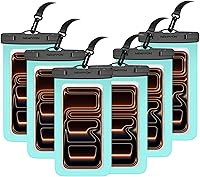 Vista 10 de Paquete de 4 bolsas flotantes impermeables para teléfono, protector flotante transparente con cordón, funda universal grande flotante a prueba