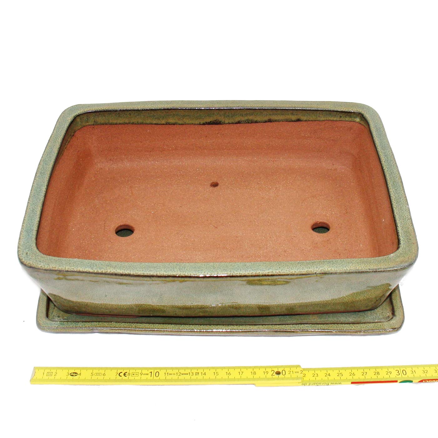 bonsaï Bol avec soucoupe gr. 5 – Rectangulaire G30 – Olive-brown – L 32 cm – L 24,5 cm – H 8 cm
