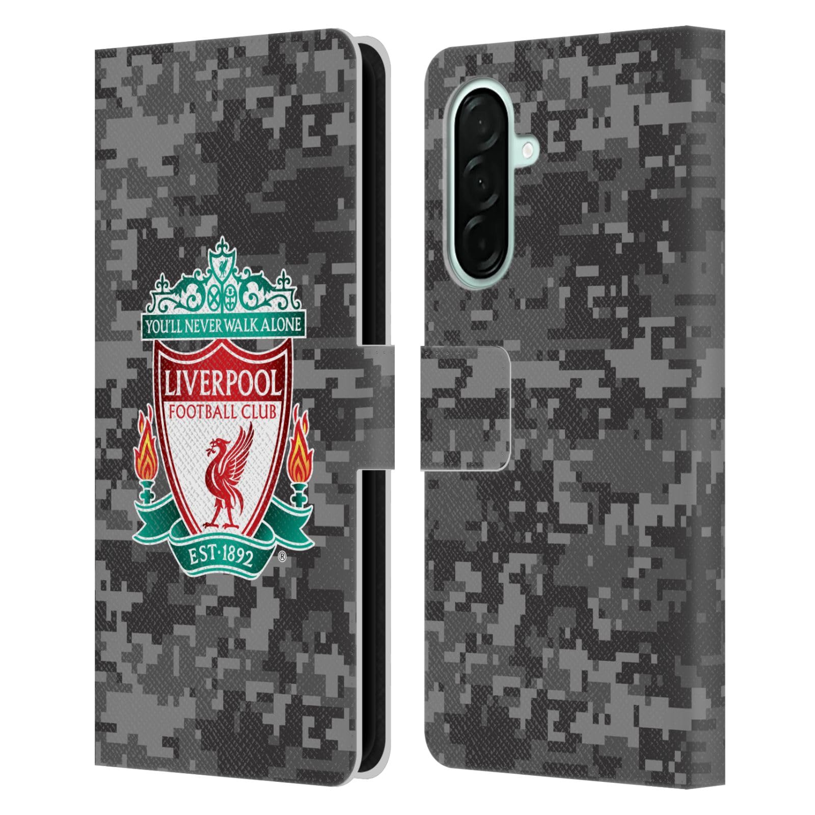 Head Case Designs Officially Licensed Liverpool Football Club Away Colours Crest Digital Camouflage Leather Wallet Case Compatible With Samsung Galaxy A26 5G