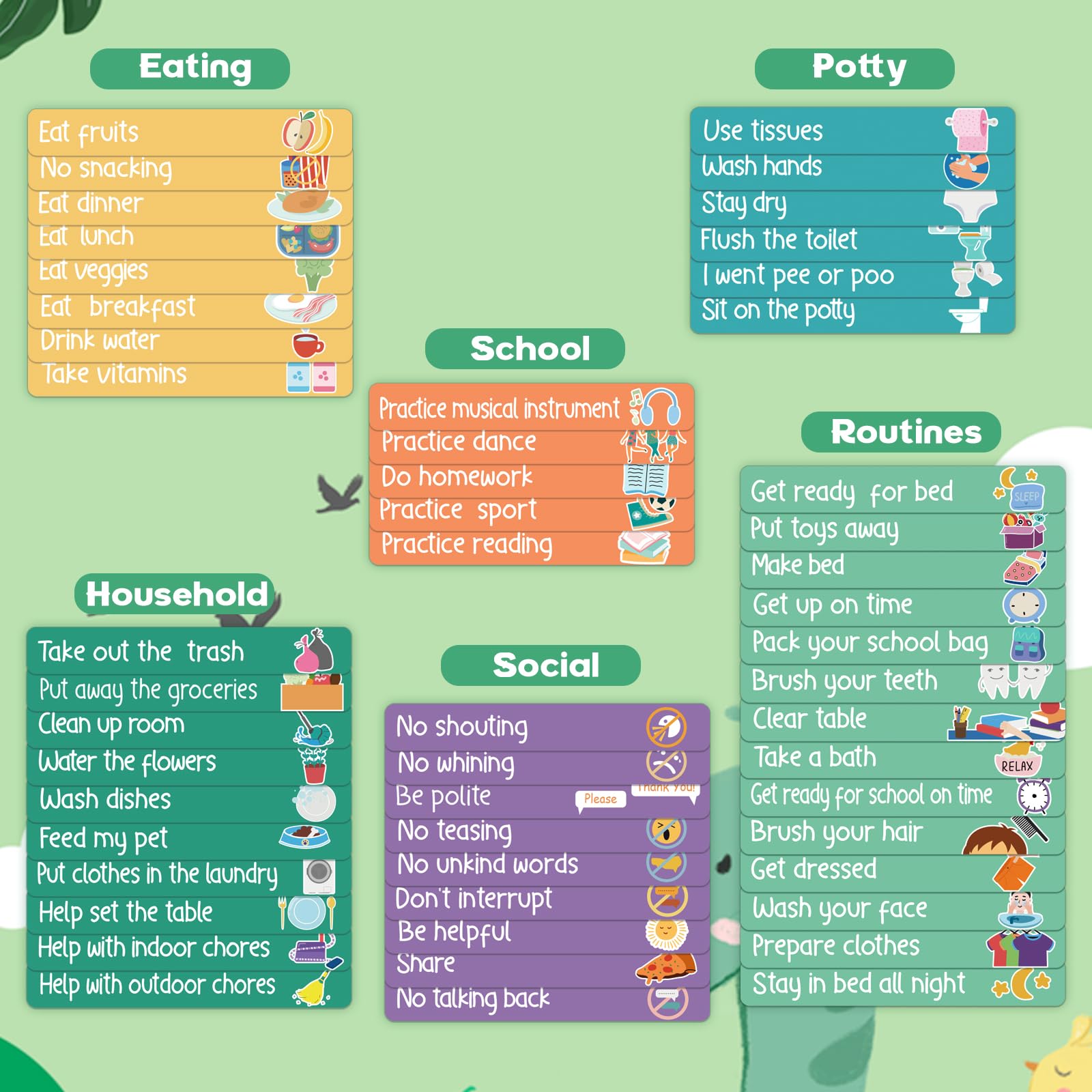 Magnetic Reward Chart for Kids Behaviour Chart Pad for Children with 52 Behaviour Stickers - Image 3
