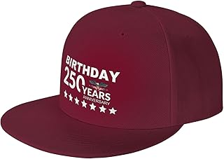 NAFSKL Birthday 250years Anniversary Rigid Brim Snapback Cap - Polyester Baseball Hat for Celebration Events