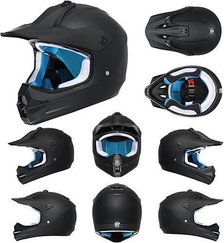 Miniatura 6 de Casco de motocross para jóvenes, certificado por DOT, casco de motocicleta de cara completa para todoterreno, cuatrimoto, paseos en la calle,