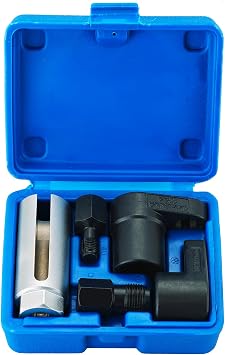 Automotive Oxygen Sensor Socket Set | 5 Pcs Offset Wrench Remover and Thread Chaser Kit for O2 Sensors