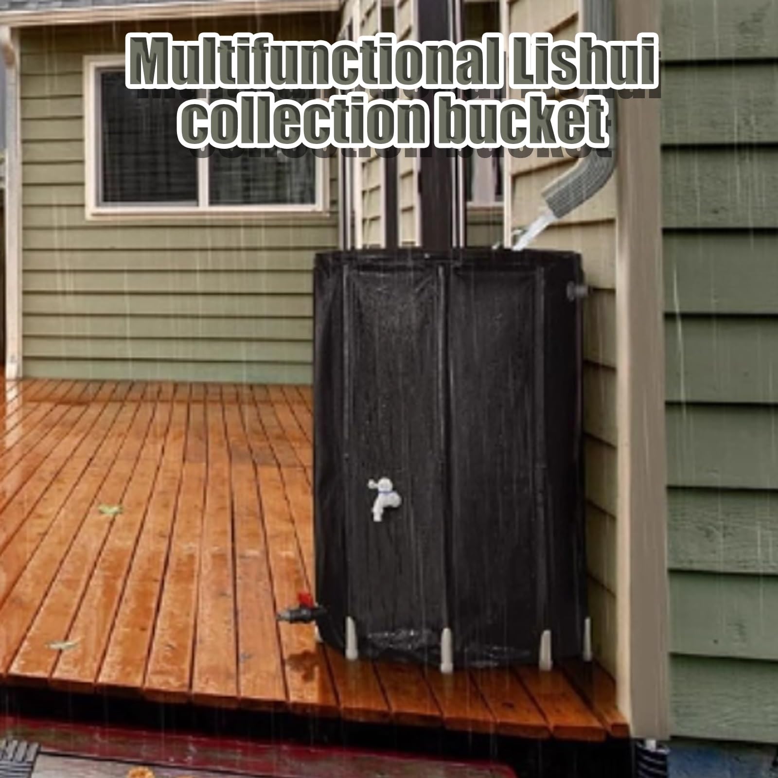 Sistema portátil de recolección de Agua de Lluvia de 1000 l. Barril Plegable para Almacenamiento de Agua para riego de Jardines. Solución para recolección de Agua de Lluvia.