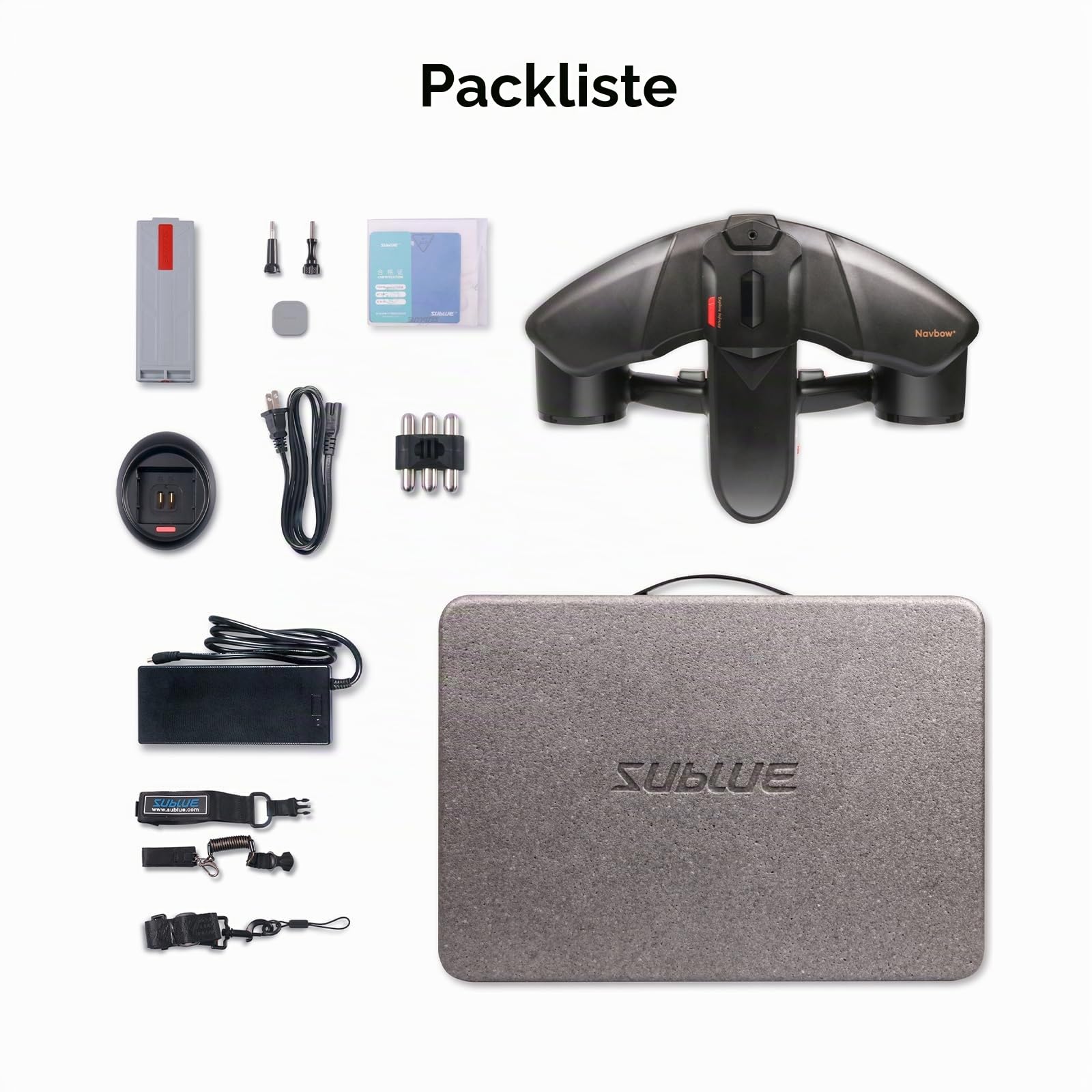 Sublue Navbow Plus Smart Professioneller Unterwasser-Scooter Dual-Motoren mit Action-Kamera-Halterung, 3-Gang-Geschwindigkeit, 2 m/s, 40 m, Schwimmbad, Tauchen, Schnorcheln