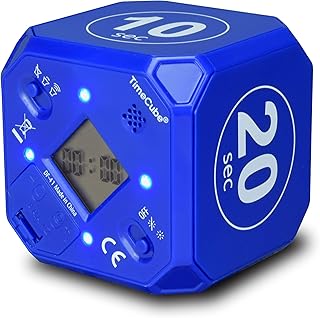 Time Cube Plus Preset Timer for HIIT Workouts, Fitness and Exercise Routines, Cardio and Cross Fit Countdowns, Blue, 10, 20, 30 and 60 Seconds