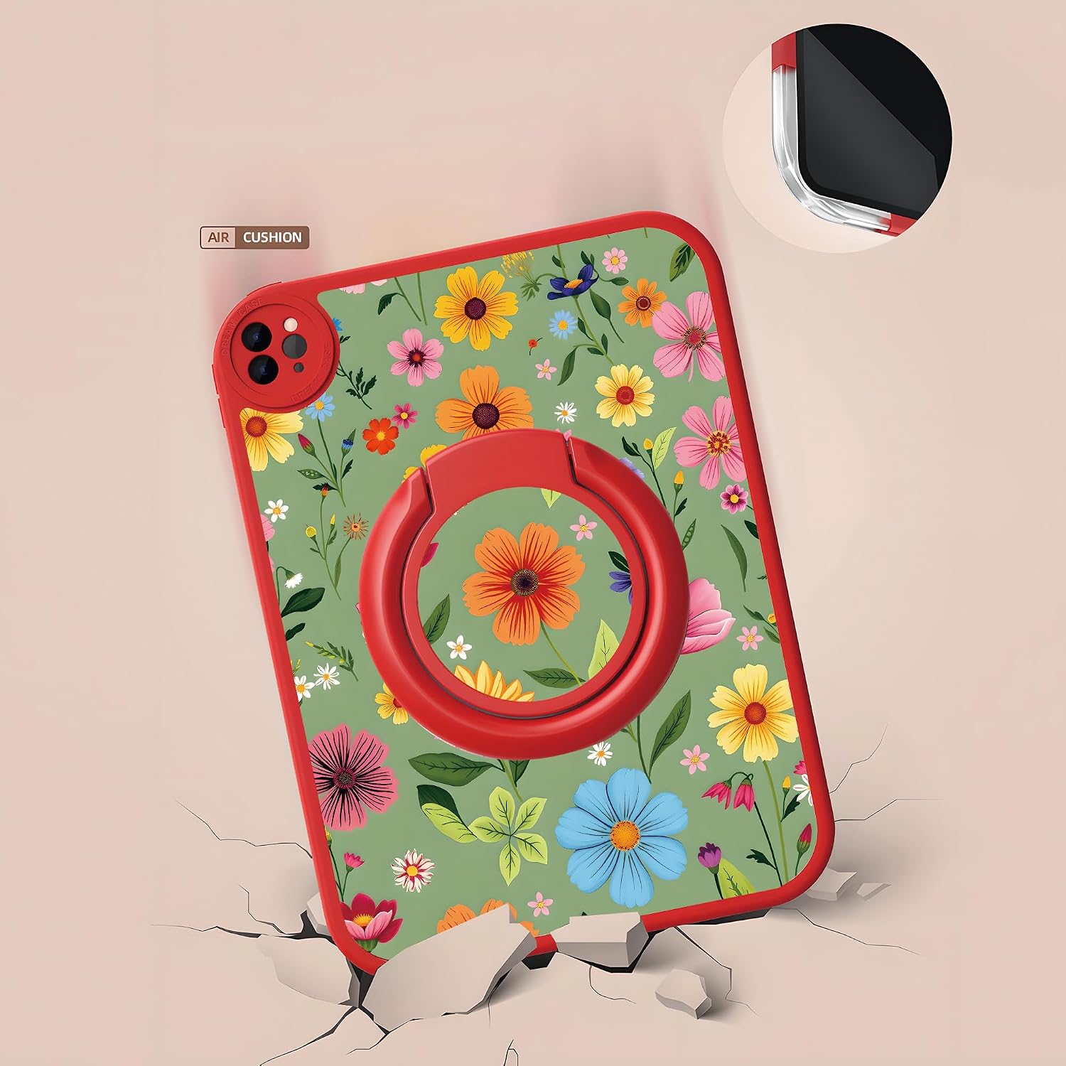 Bcov Case for iPad (A16) 11th Gen 11-inch 2025,Beautiful Flowers Green 360 Rotating Stand Drop Protection Shockproof Protective Case Cover for iPad 10th Gen 10.9-inch 2022 image 3