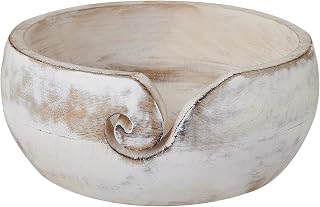 Gifts for Women Wooden Yarn Bowl Knitting Bowl Large Crochet Yarn Holder Handmade Crocheting Accessories and Supplies Organizer 7 x 3 Crocheters Gift