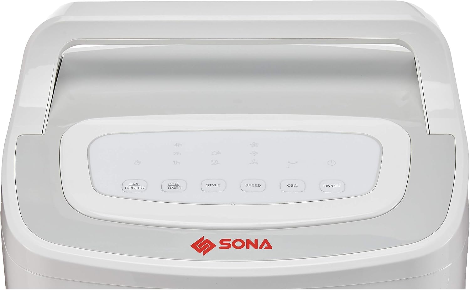 Top control panel of the Sona Remote Air Cooler SAC 6303