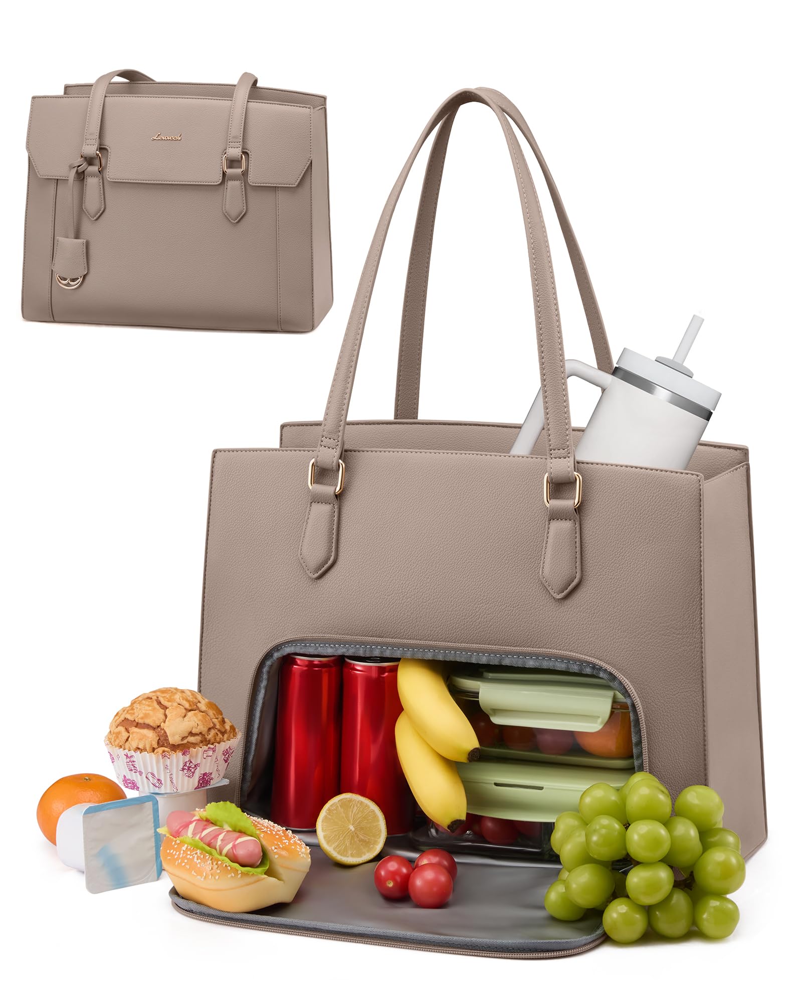 LOVEVOOK Laptop Handtasche Damen mit Isolierted Lunchfach