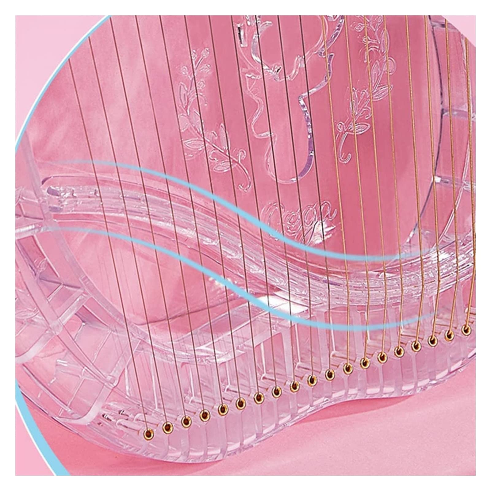 FLFL Tragbare Harfe 21 String Lyre Harp Crystal Transparent Lyre Harp Instrument Mit Tuning-Schraubenschlüssel Für Anfänger Musikliebhaber Kinder