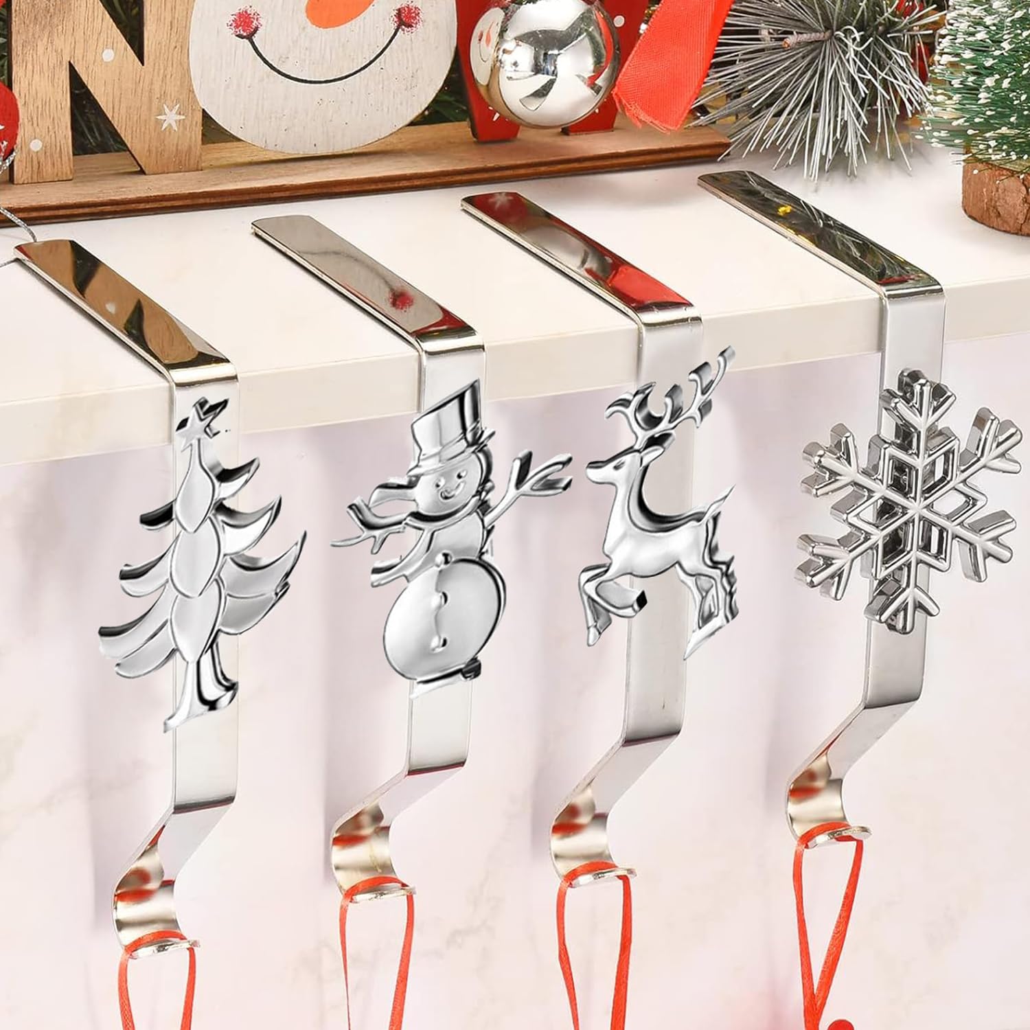 Supports de chaussettes de Noël pour cheminée afin de décorer votre intérieur