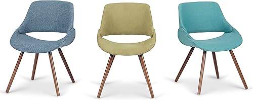 Miniatura 11 de SIMPLIHOME Malden - Sillas de comedor – Silla de cocina tapizada con marco de madera curvada y tela tejida en color azul mezclilla, asiento de