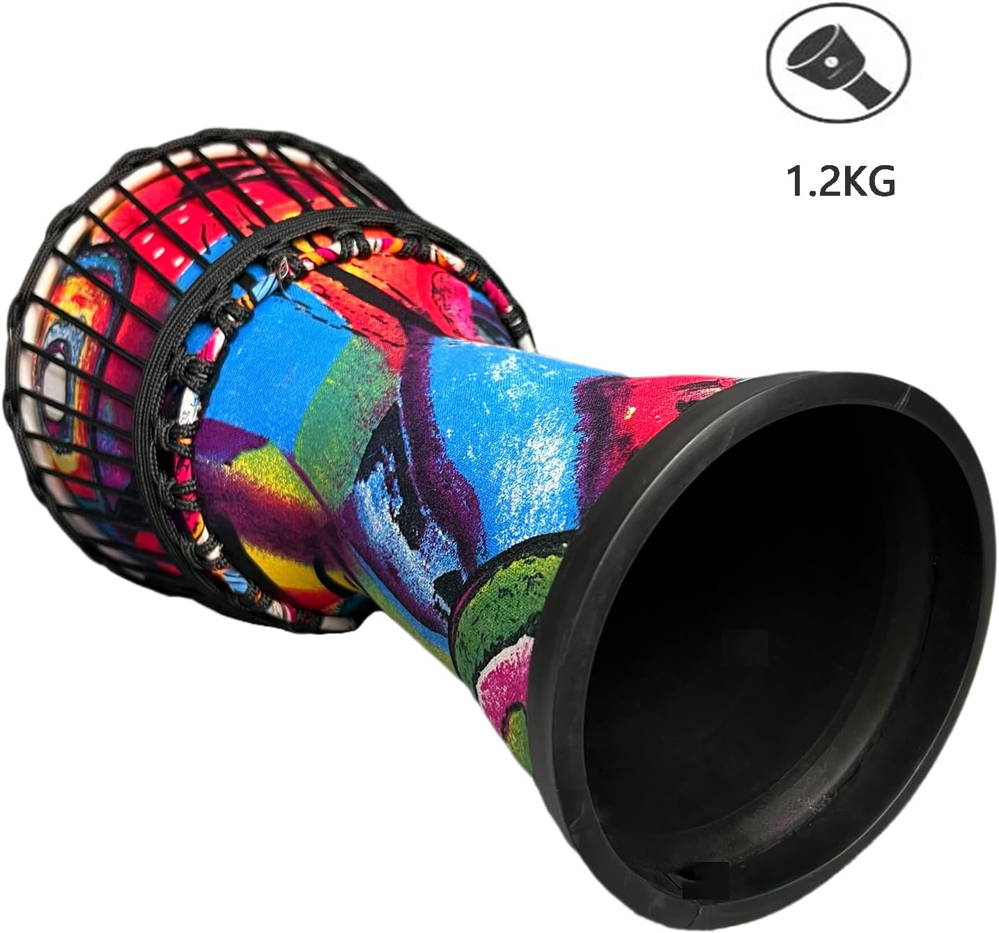 TAOSKNE 8.5inch Djembe West African Style Tambourine, Congo, Goat Skin Drum Head, Professional Sound Quality，Hand Drum, Special Holiday Gift. (Oil painting)