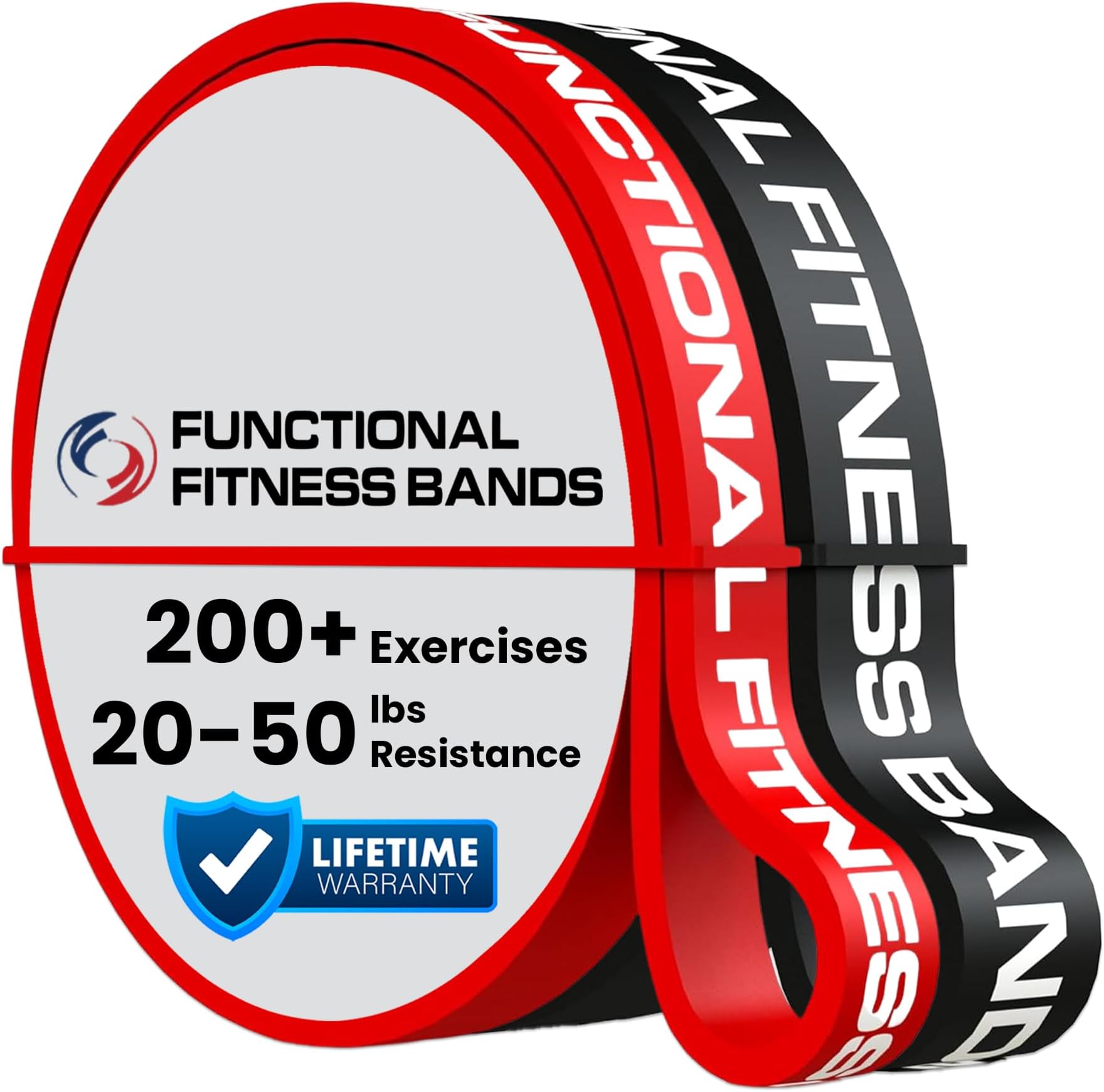 Pull Up Assist Bands Set by Functional Fitness. Heavy Duty Resistance and Assistance Training Band