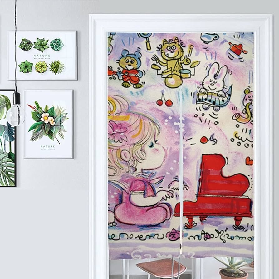 cecilbo　特注　水森亜土暖簾3点セット cecilbo 特注 水森亜土暖簾3点セット cecilbo 特注 水森亜土暖簾3点セット