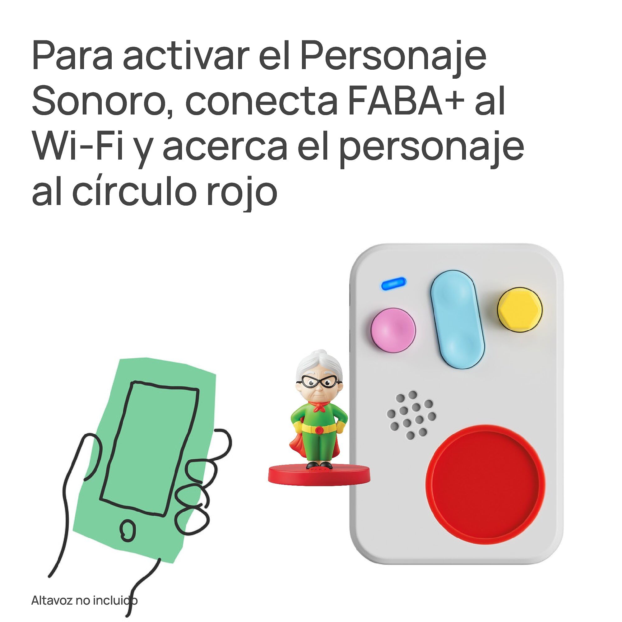 FABA Personaje Sonoro – SuperAbu y los SuperChistosos – Historias sonoras, para niños y niñas 3-5 años, Reproducción con el Cuentacuentos y FABA+, Juguete Educativo, versión en español — view 3