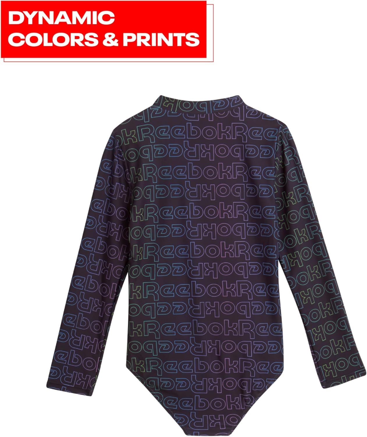 Reebok Girls' Rash Guard Bathing Suit - UPF 50+ Quarter Zip Long Sleeve One Piece Bathing Suit - Monokini for Girls (7-12) - Image 6