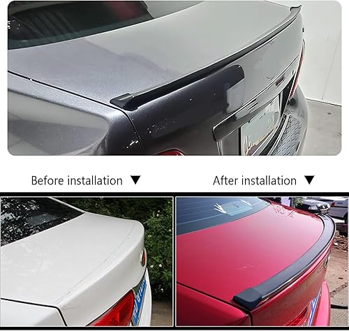 Miniatura 7 de Spoilers para automóviles, alerón reflectante de fibra de carbono de 4.9 pies para decoración de automóvil, tira universal de goma sin perforaciones
