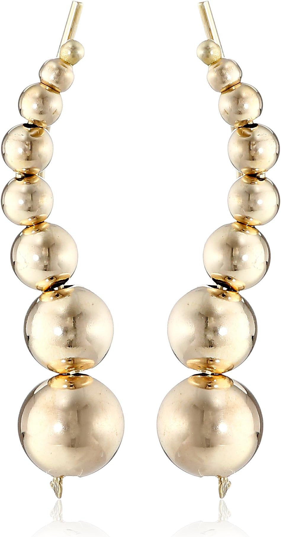 The Ear Pin 10k Graduated Beads Earrings