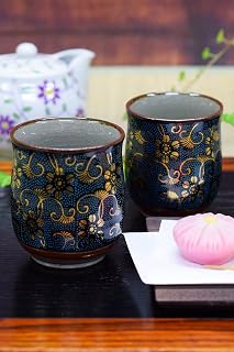 和座の蔵 时尚 情侣 水杯 九谷烧 夫妻茶杯 青粒铁仙 祝贺 古希庆祝 喜寿祝贺 伞寿贺礼 米寿贺礼 结婚贺礼 礼物 礼品