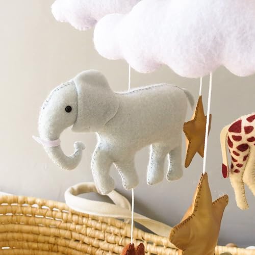 Miniatura 5 de Móvil de cuna de la selva para niños y niñas, Safari Baby Mobile para cuna, Africa Safari Nursery Mobile Mobile hecho a mano