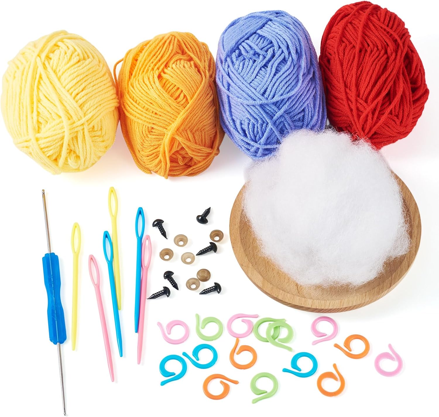 Craftdady Crochet Kit for Beginners Crochet Starter Kit Learn to Crochet Kit for Adults Include Soft Yarn Crochet Hook Supplies Creative Birthday Holiday Gift Idea for Families Friends