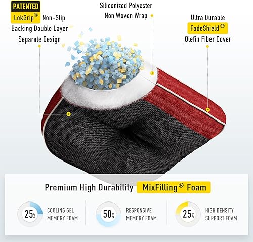 Miniatura 2 de SUNROX LokGrip - Cojines de espuma viscoelástica de gel antideslizante para aliviar el dolor de coxis, resistentes a las manchas, cojín de asiento