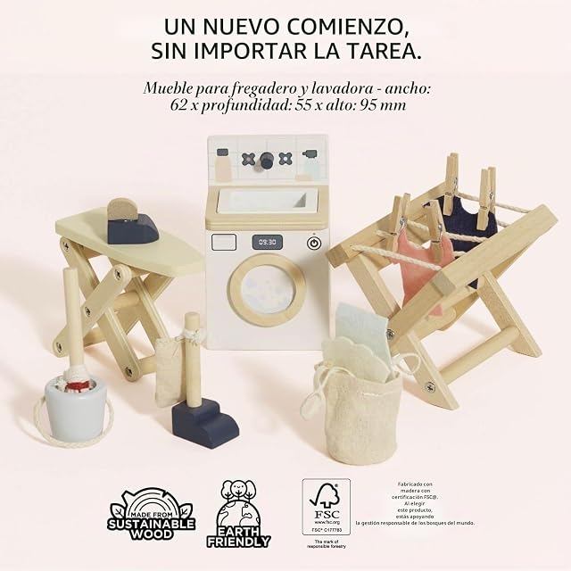 Foto 4 de 8 de Le Toy Van - Set Lavadero de madera con accesorios