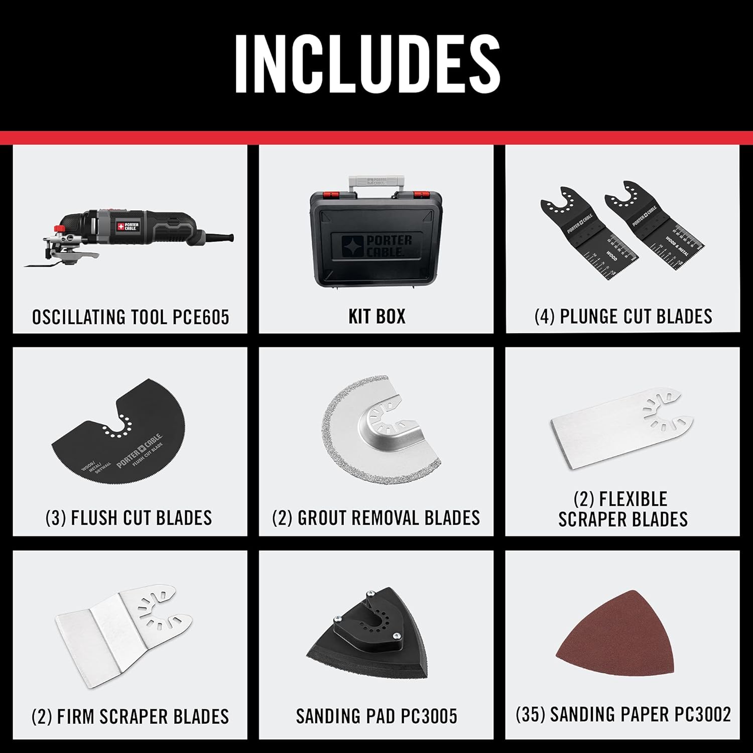 🔥 PORTER-CABLE Oscillating Tool Kit, 3-Amp, 52 Pieces (PCE605K52)