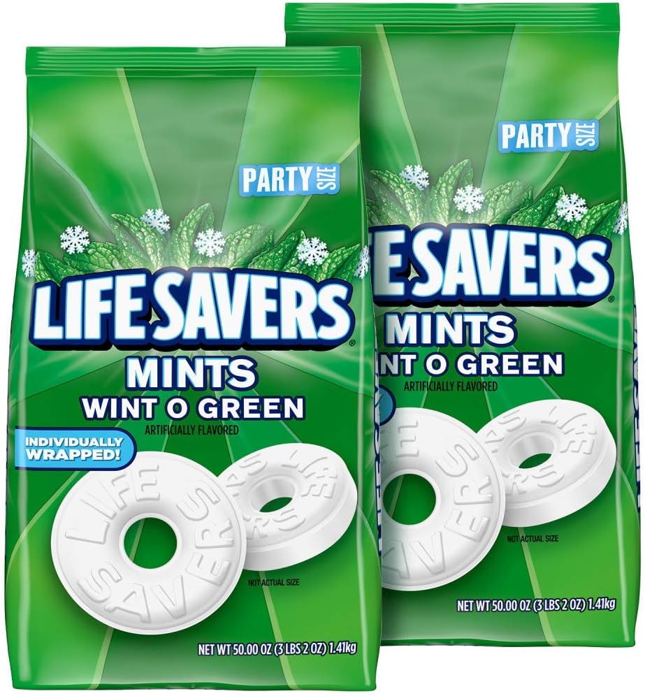 Life SaversMints Wint-O-Green Hard Candy, 50 Oz Party Size Bag (Pack Of 2) - SET OF 2