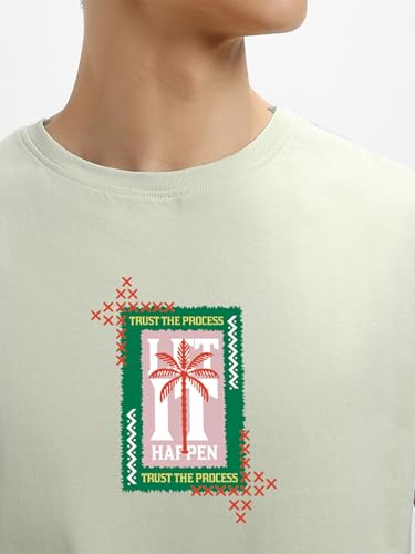 Image of Bewakoof Men's Graphic Print Boxy Fit Sleeveless Round Neck Pure Cotton Vest