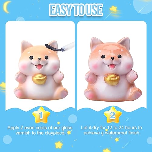 Miniatura 7 de Air Dry Clay Glaze  Barniz de arcilla de 7 onzas  6.8 fl oz, esmalte de arcilla polimérica, sellador de escultura de arcilla de alto brillo para