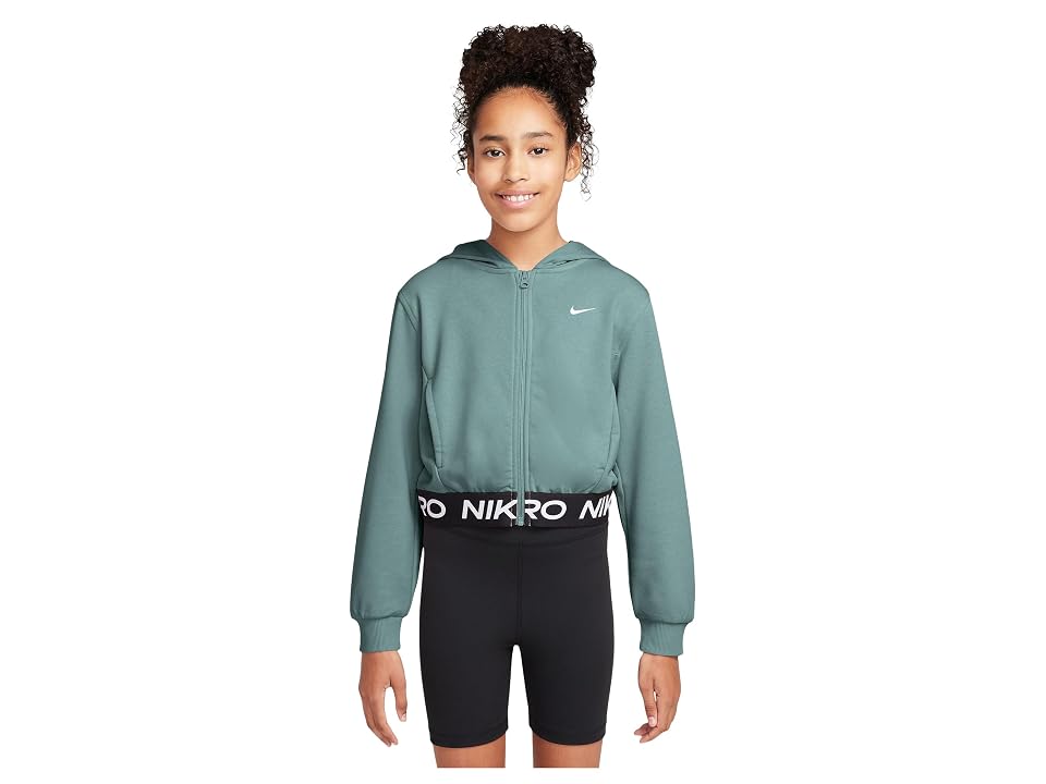 Nike Kids Pro Fleece Dri-fit Full-zip Hoodie (Big Kid) Girl's Coat Cannon/Cannon/Black : SM (8 Big Kid), Cotton/Polyester