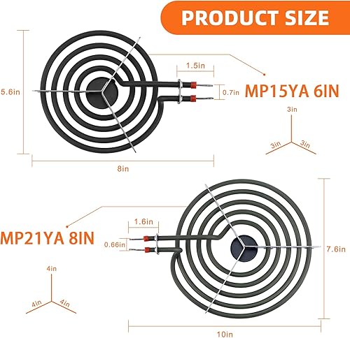 Miniatura 3 de Sartenes de goteo para quemador de estufa eléctrica W10288051Cubiertas para quemador de estufa W10290353 W10290350 y repuesto para quemador de