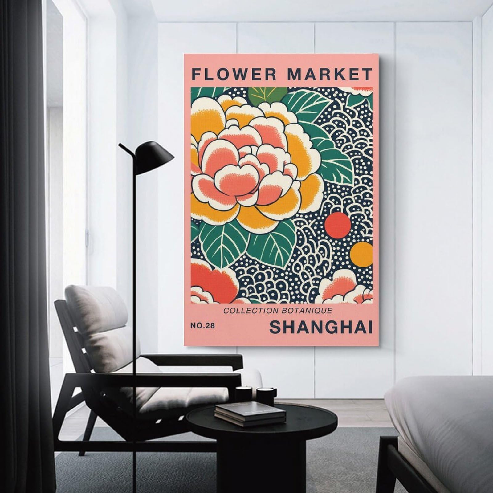 Junmoney Shanghai Flower Market Print Wall Picture Print 16x24inch(40x60cm), for Apartment Walls, Studios Or Work Areas, A Simple Refresh for Blank Walls