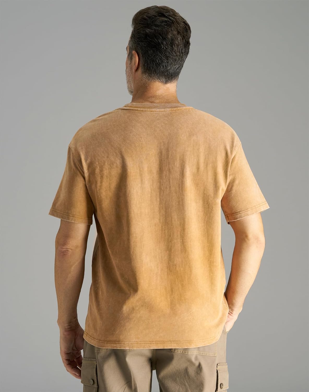 CHRONOLINE Men's Heavyweight T-Shirt Oversized Cotton Vintage Washed Tee Fall Winter Thick Crew Neck Short Sleeve Layered Top - Image 5