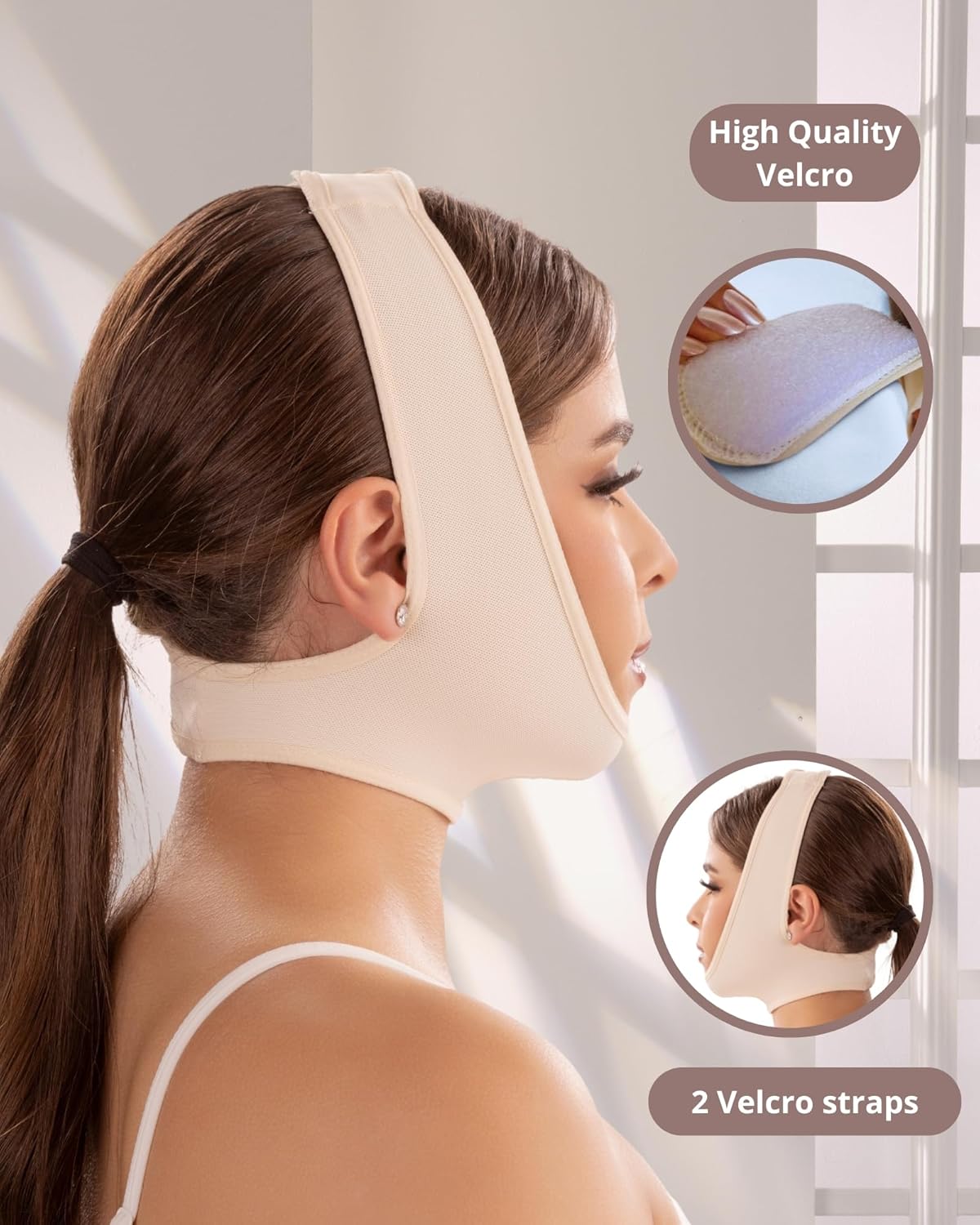 SHAPE CONCEPT Mentonera 318 Powernet Chin Strap for Sleeping Double Chin Reducer High Compression Face Lift Support