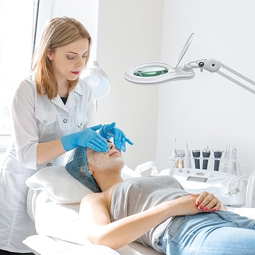 Vista 6 de Bifocals - Lámpara de aumento LED con abrazadera, 5 dioptrías con 20 dioptrías, lente de lupa de 5 pulgadas, lámpara de lupa regulable de 1200